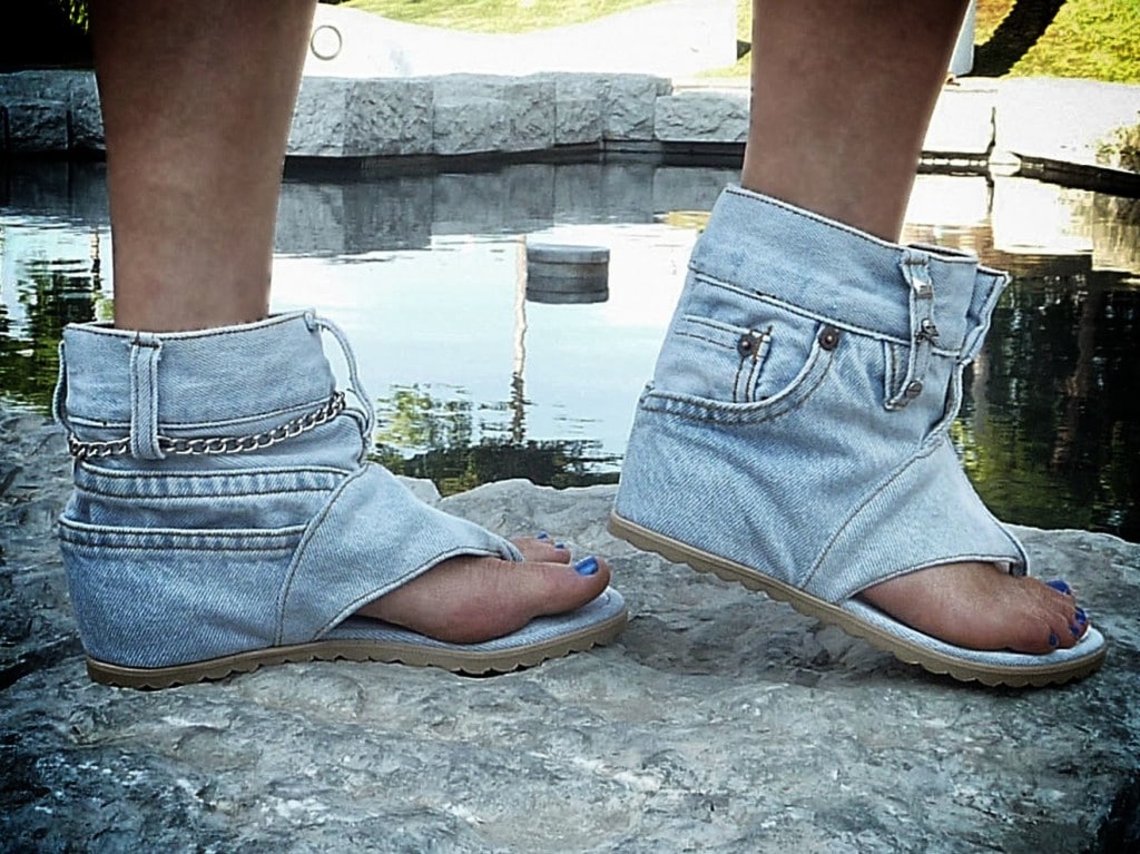 Denim Shoes: Ferociously Funky Sandals Made From Vintage Jeans