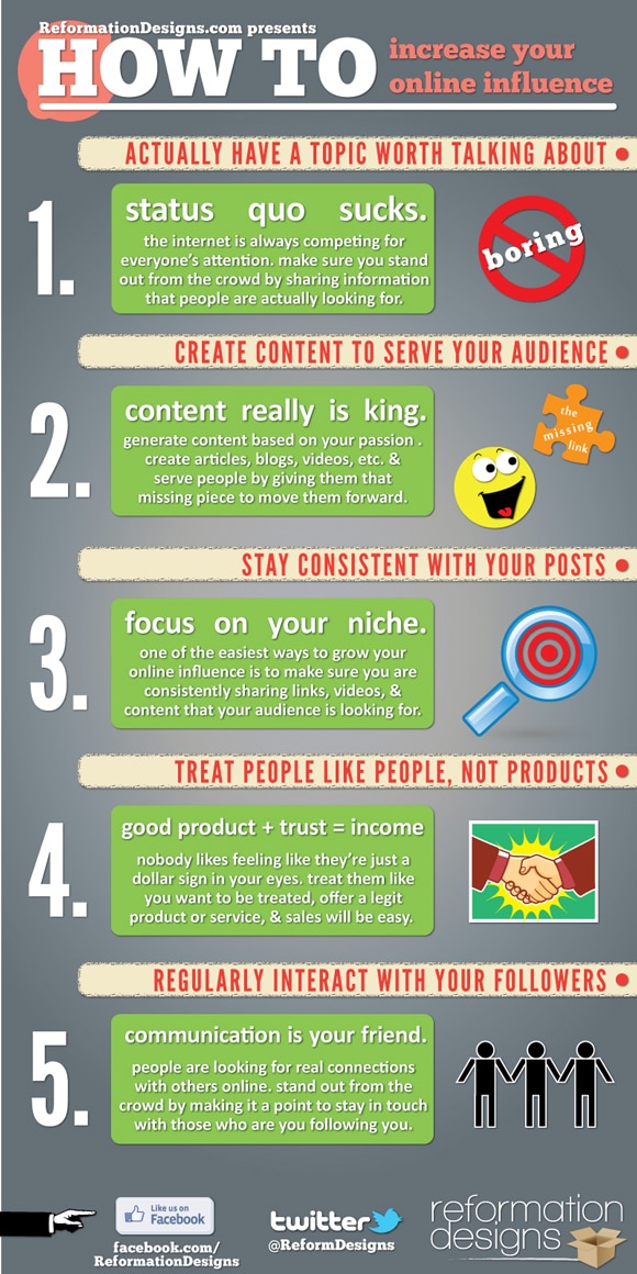 5 Easy Steps To Increase Your Online Influence [Infographic]