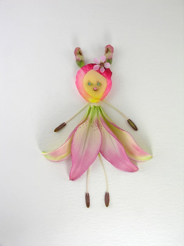 Flower Art: Dainty Flower Girls Made From Pieces Of Plants & Flowers
