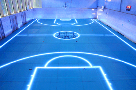 Gymnasium Floor Changes For Each Sport With A Touchscreen