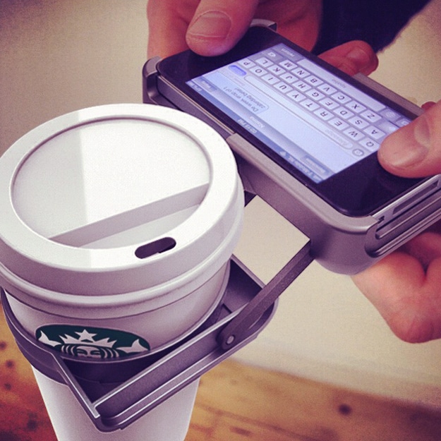 iPhone Cup Holder Case Holds Your Coffee Cup While You Text