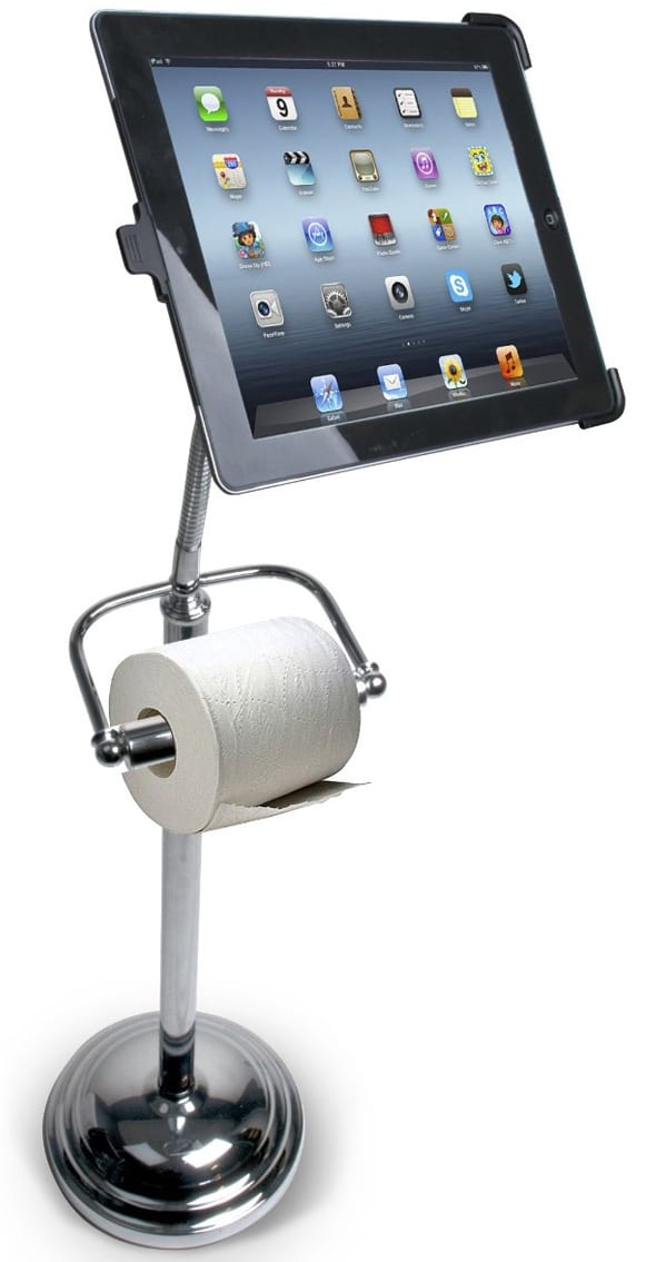 Toilet Paper Holder For Techies: It Doubles As A Bathroom iPad Stand