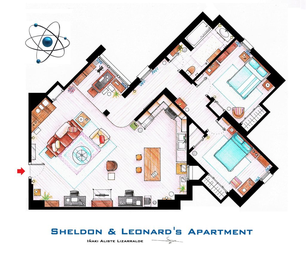 Artsy Architectural Apartment Floor Plans From TV Shows [9 Pics]