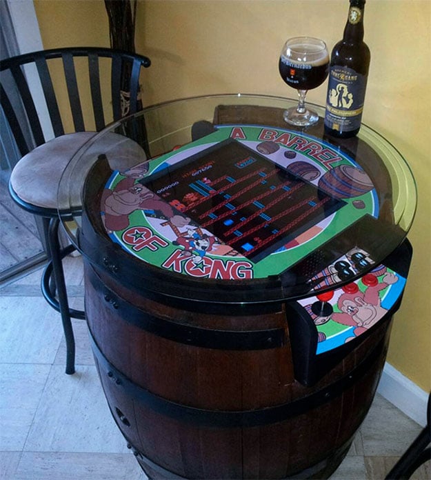 Handcrafted Donkey Kong Barrel Game Is Perfect For A Retro Happy Hour Handcrafted Donkey Kong Barrel Game Is Perfect For A Retro Happy Hour