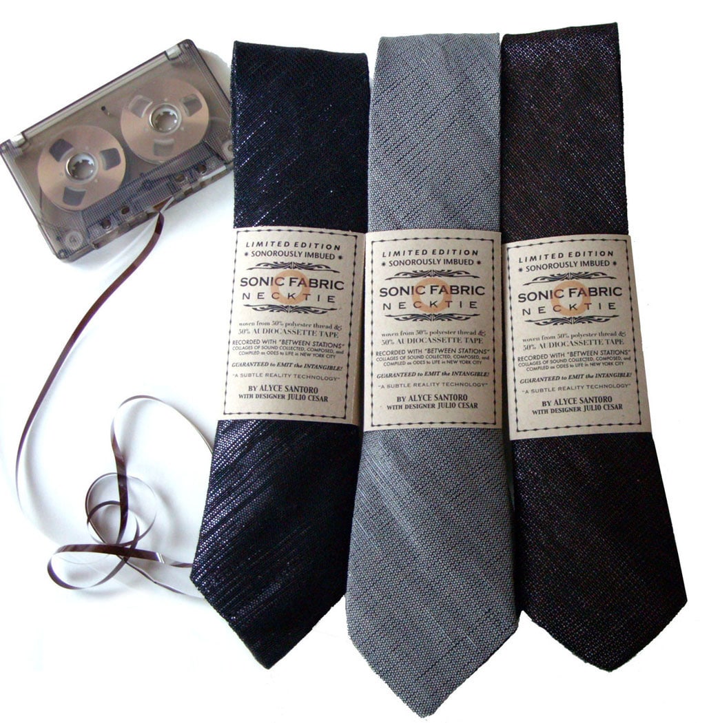 Retro Necktie Made With Real Cassette Tape Fabric That Can Play Music Retro Necktie Made With Real Cassette Tape Fabric That Can Play Music