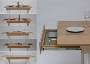 Space Saving Work Desk For Two That Transforms Into Large Dining Table ...