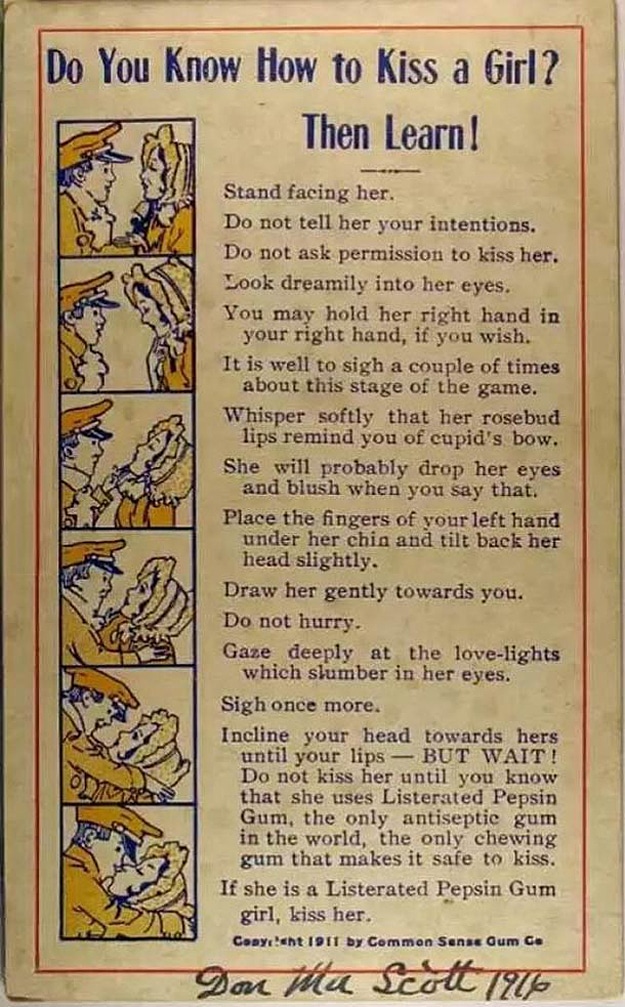 How To Kiss A Girl Back In 1911 [Infographic]