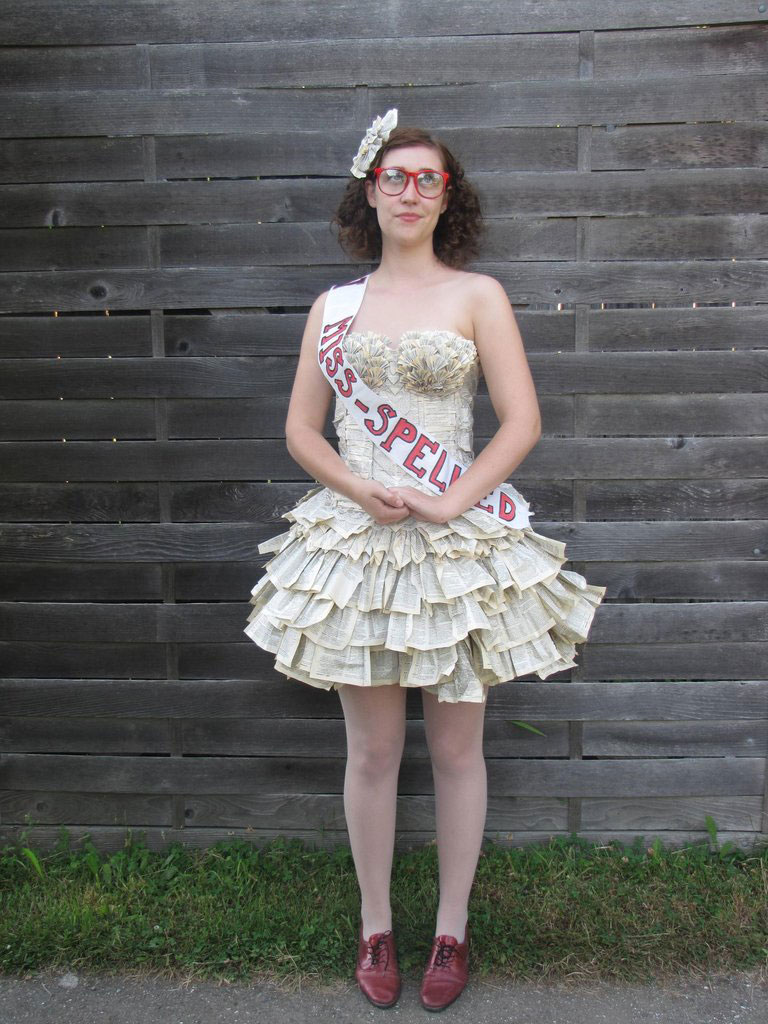 Ruffle Dress Made From Old Book Pages Is Actually Wearable & Cute