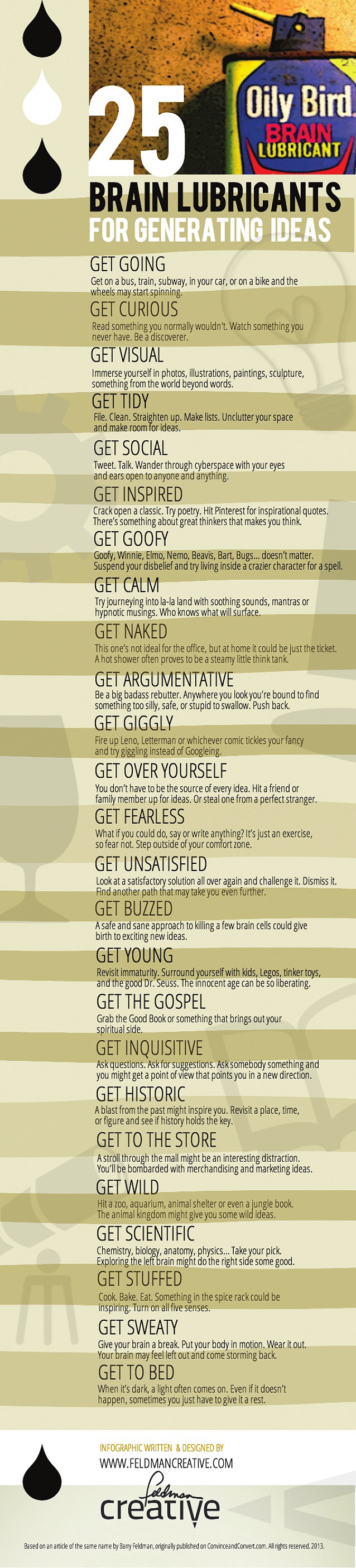 25 Brain Lubricants To Generate Creative Ideas For Your Blog [Chart]