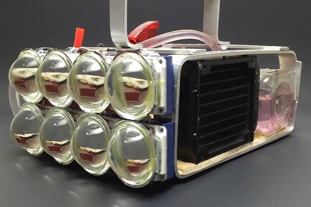 Custom Water-Cooled 72,000 Lumen LED Flashlight