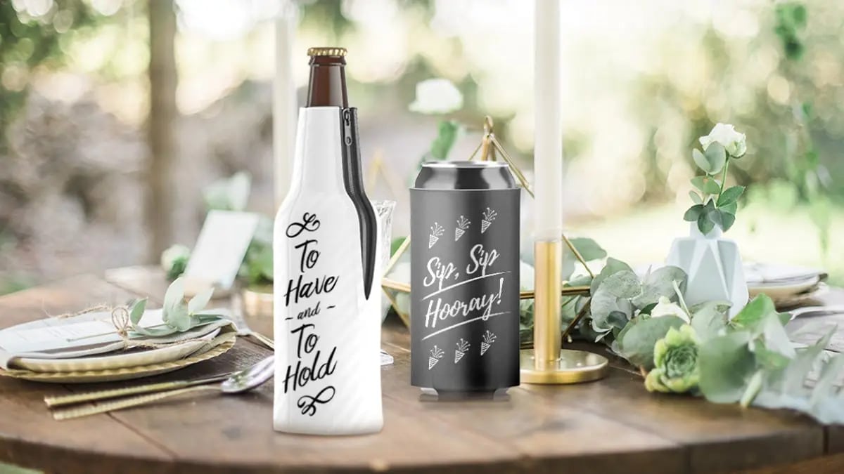Koozies Wedding Favors Header Image