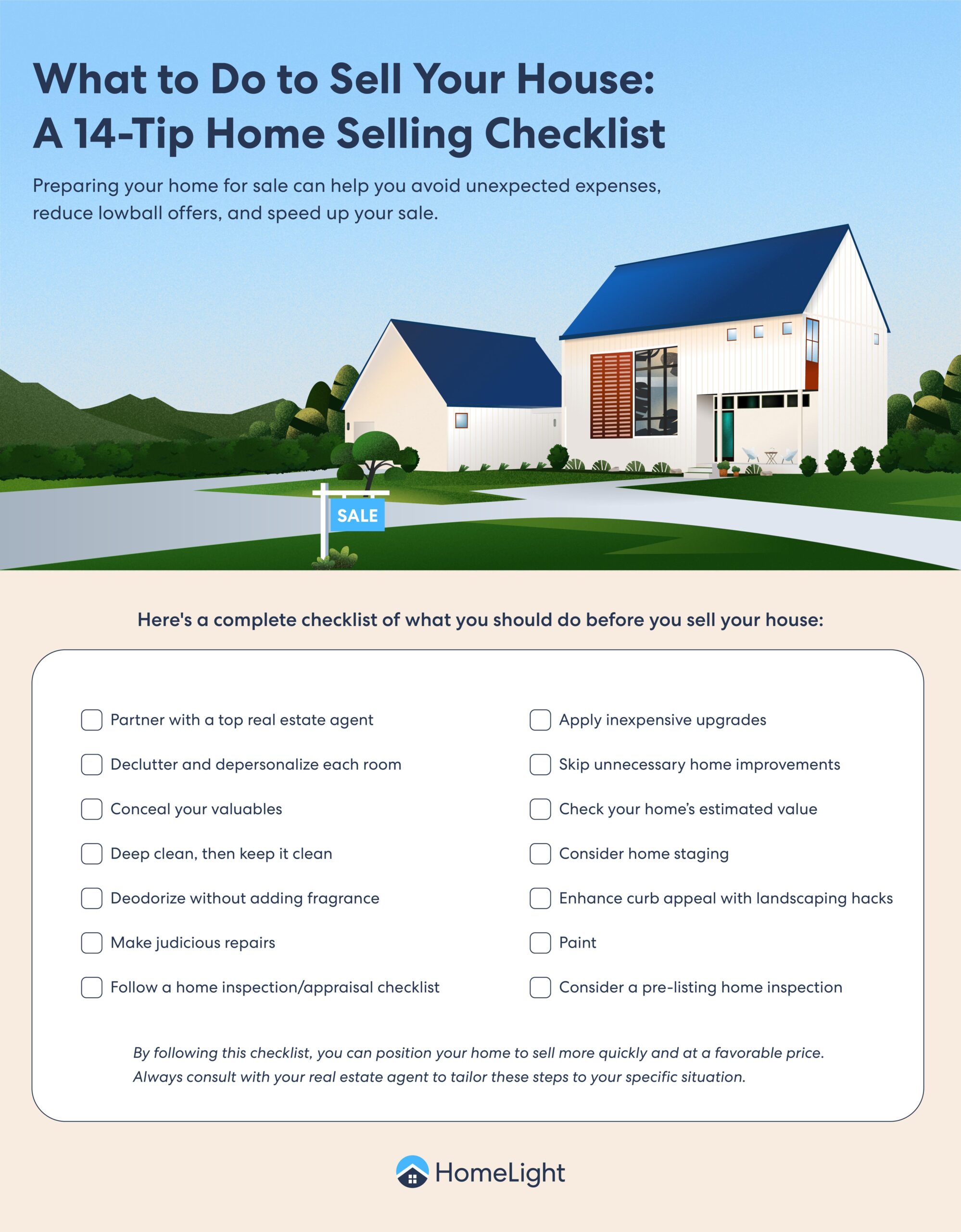 14 Tips Selling House Infographic Image