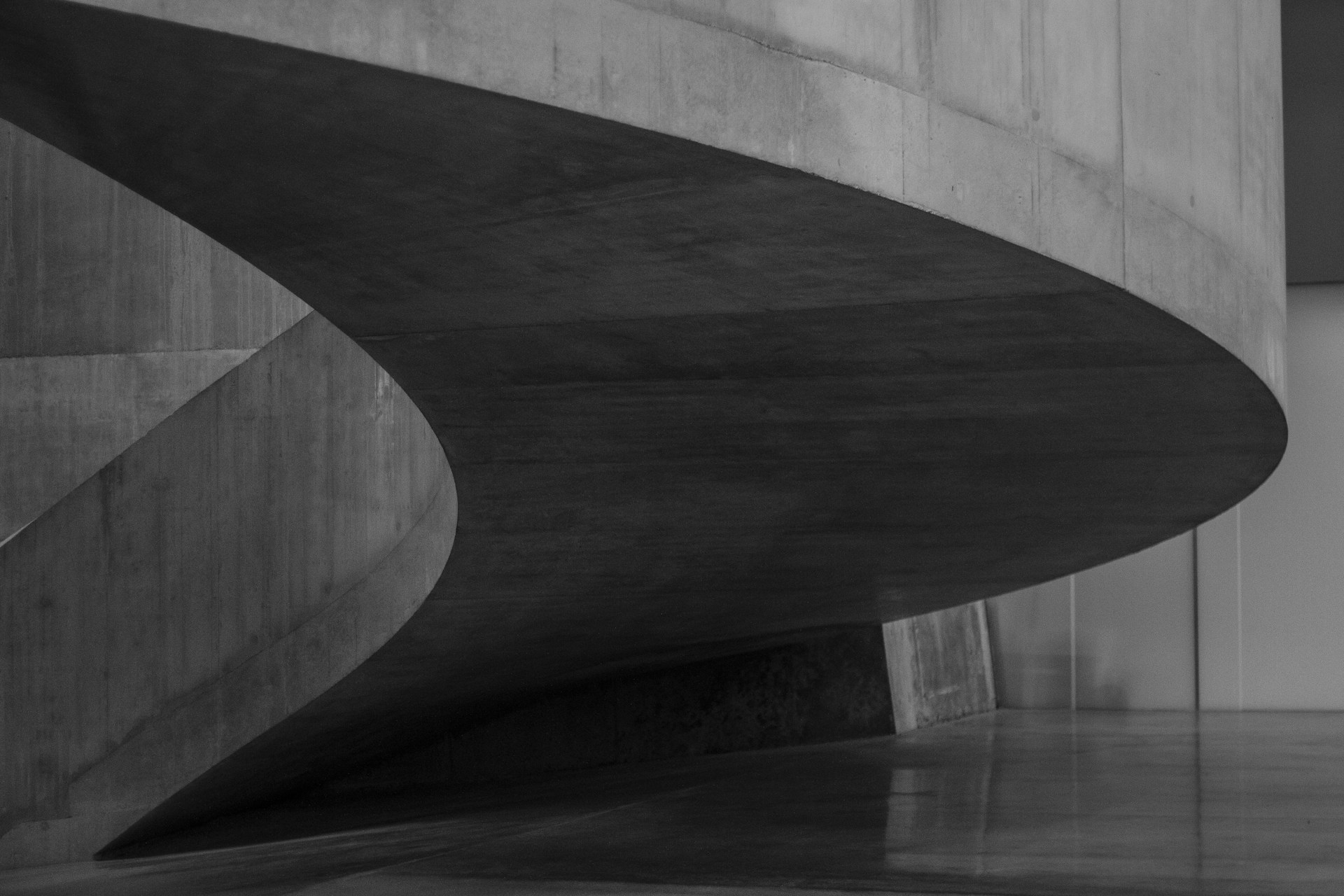 Grey Concrete Spiral Staircase Structure